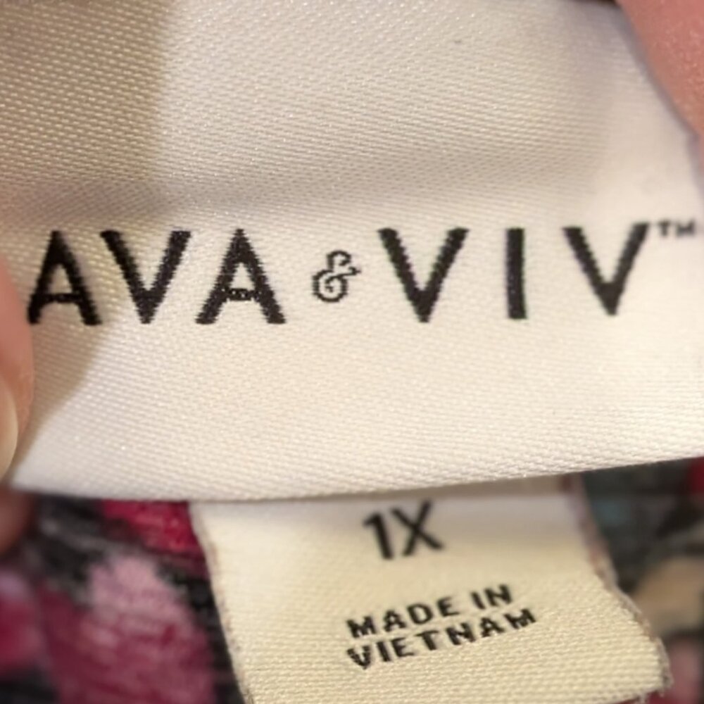 Ava & Viv Floral Long Sleeve Blouse, Size 1X, Gently Used! EUC - Picture 6 of 6